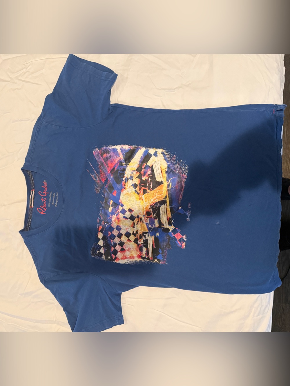 Robert Graham Blue Short Sleeve Graphic Crewneck Tee